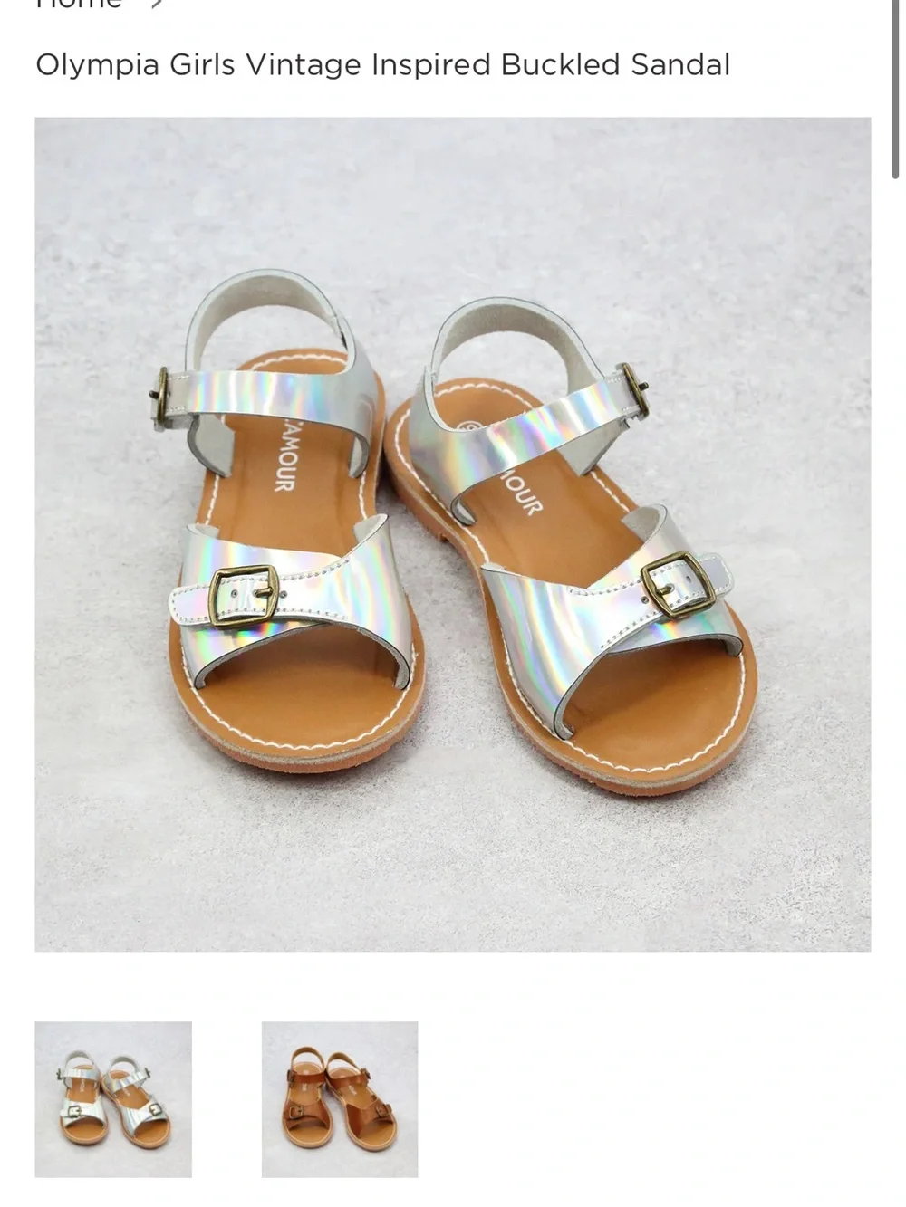 L'Amour Iridescent Holographic Buckle Sandals